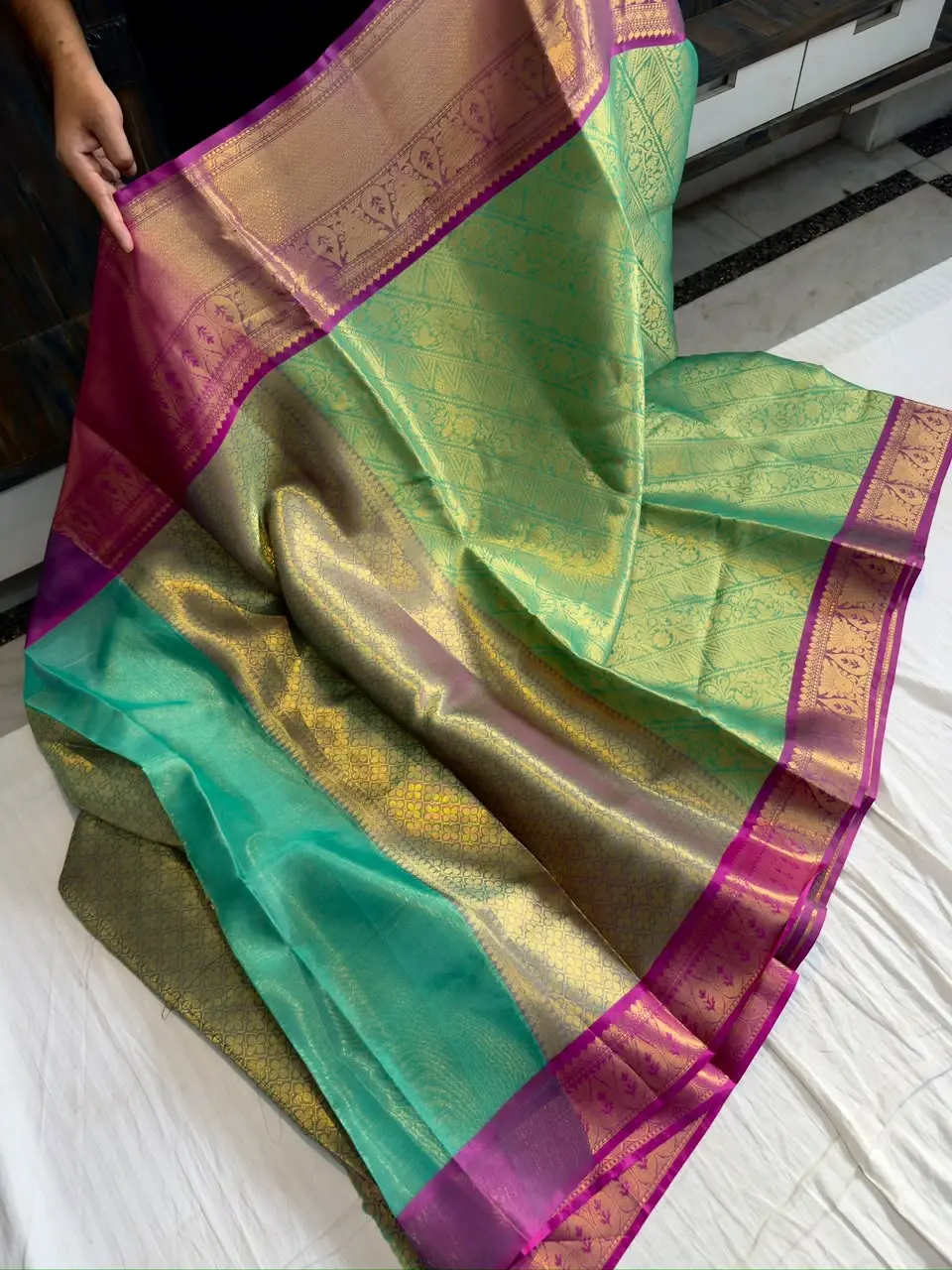 Peach Pink Banarasi Soft Katan Silk Saree